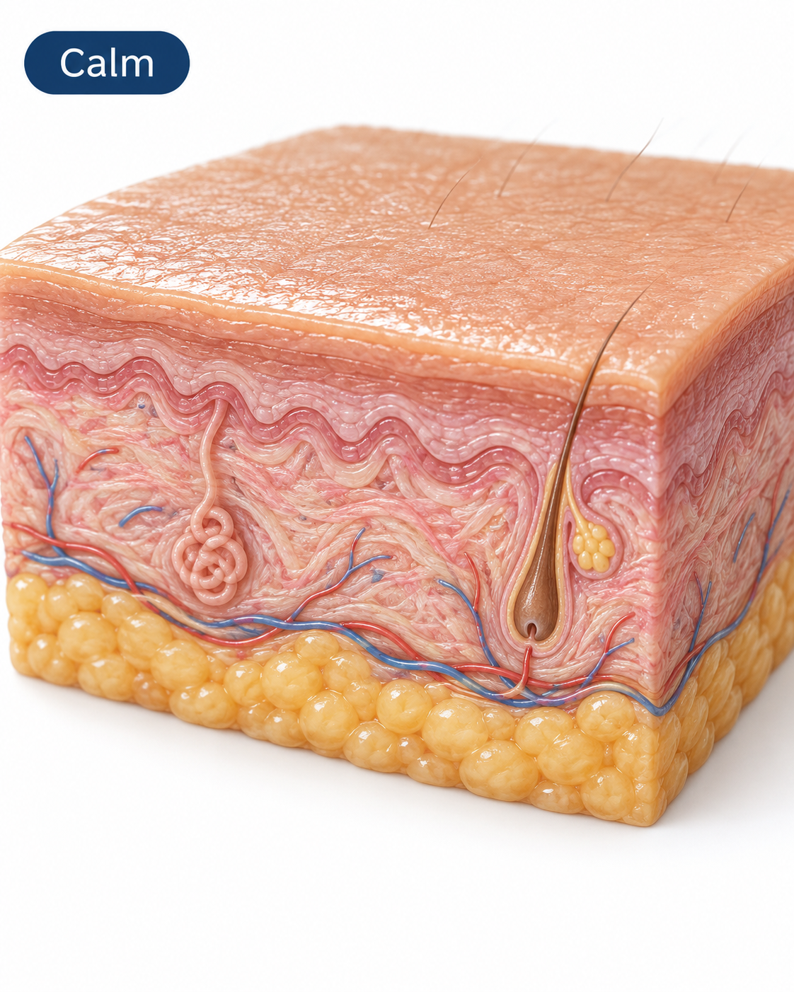 Illustration of calm, soothed skin