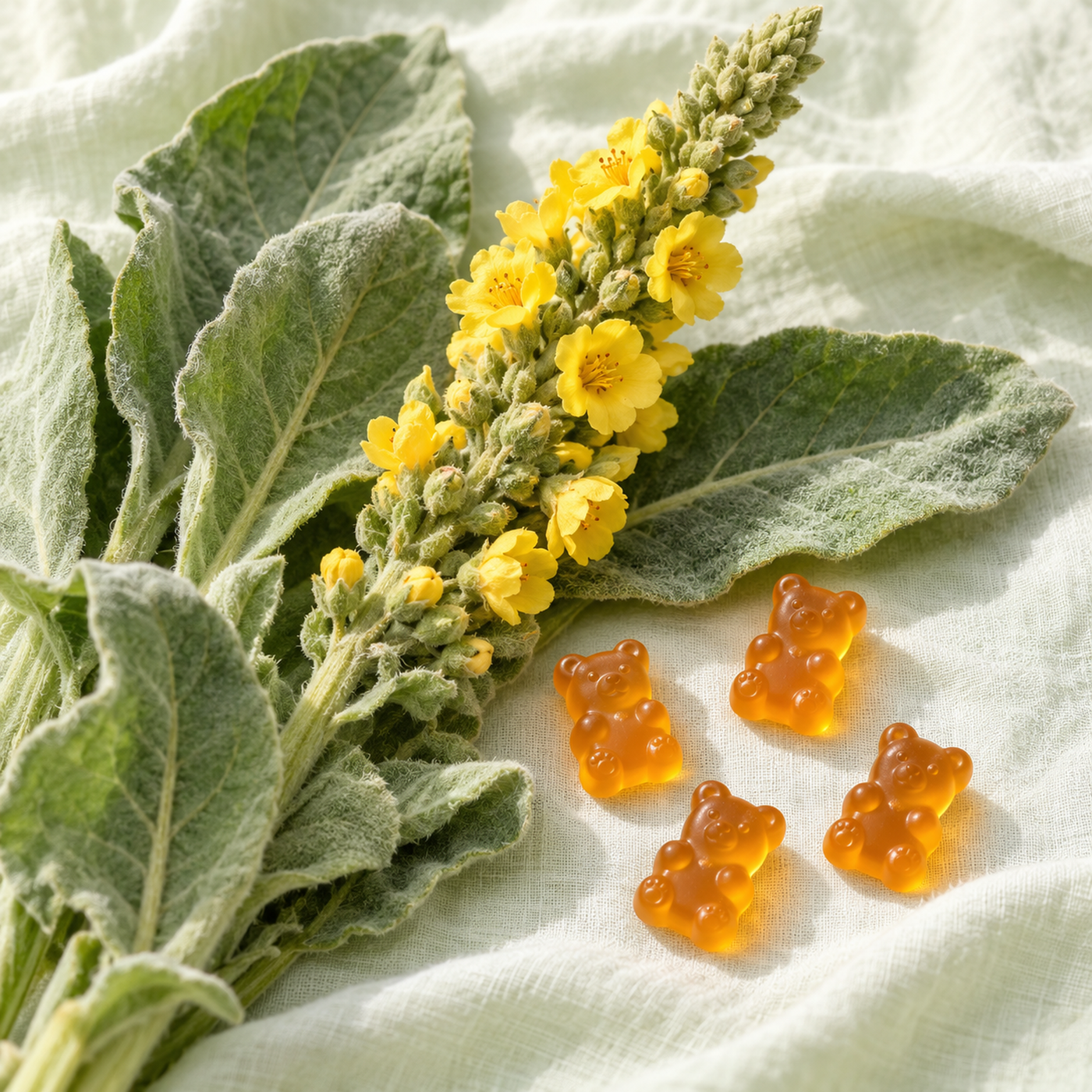Mullein beside pear gummies